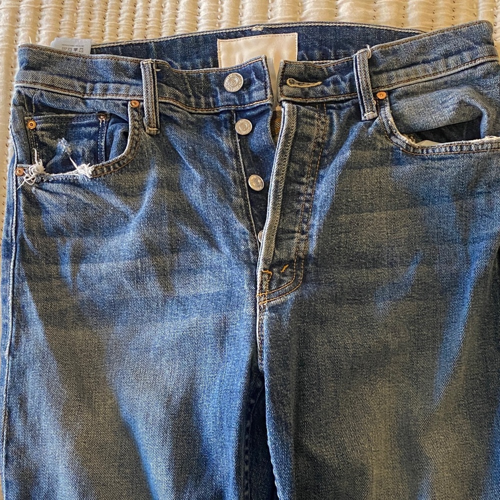 MOTHER “Mother Superior” Classic Button Fly Blue Denim Jeans